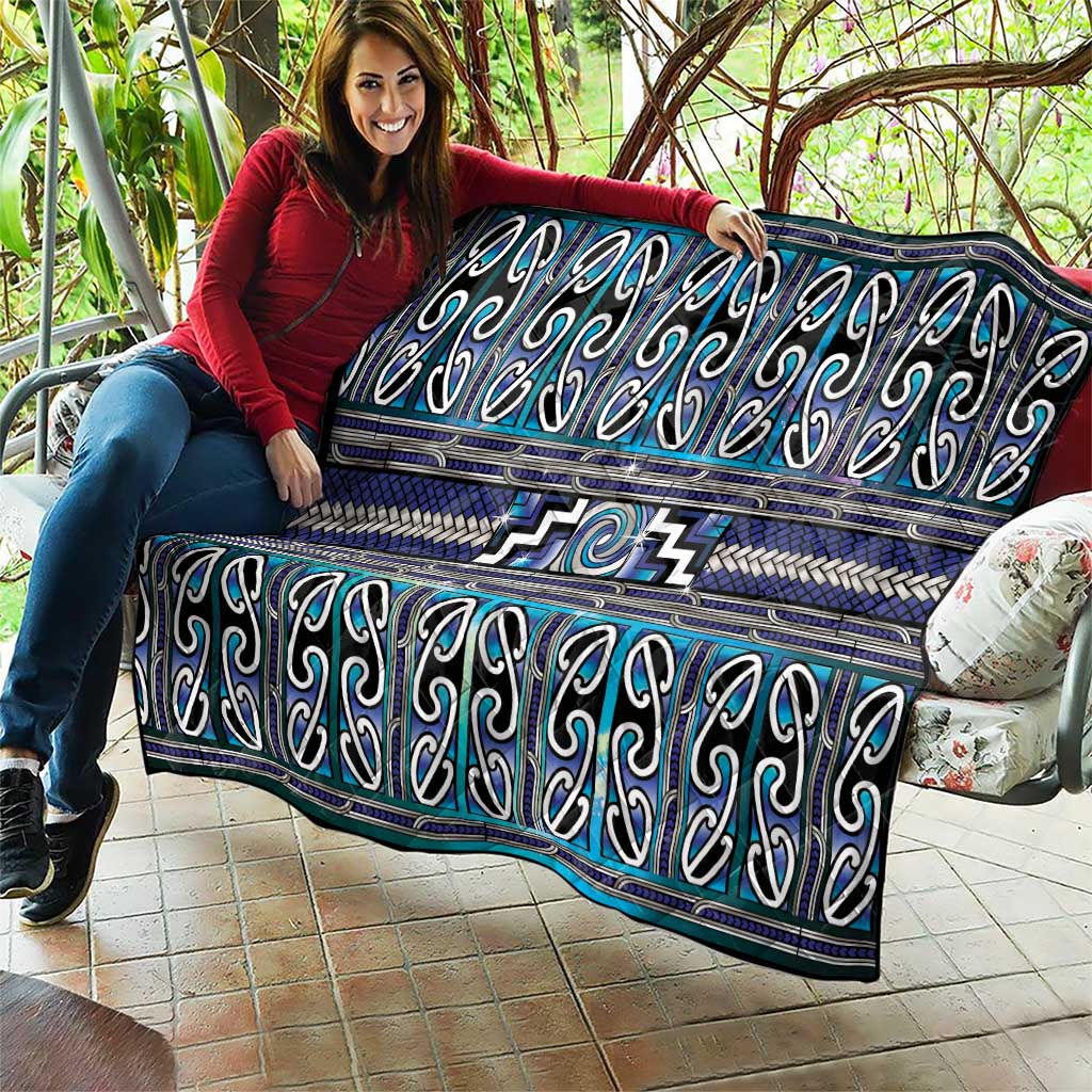 Maori Matariki Quilt Blue Galaxy Aesthetic Koru Art LT01 - Polynesian Pride