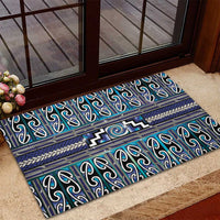 Maori Matariki Rubber Doormat Blue Galaxy Aesthetic Koru Art LT01 - Polynesian Pride