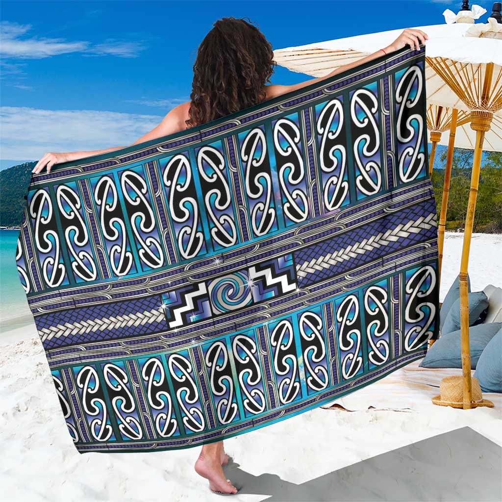 Maori Matariki Sarong Blue Galaxy Aesthetic Koru Art LT01 One Size 44 x 66 inches Blue - Polynesian Pride