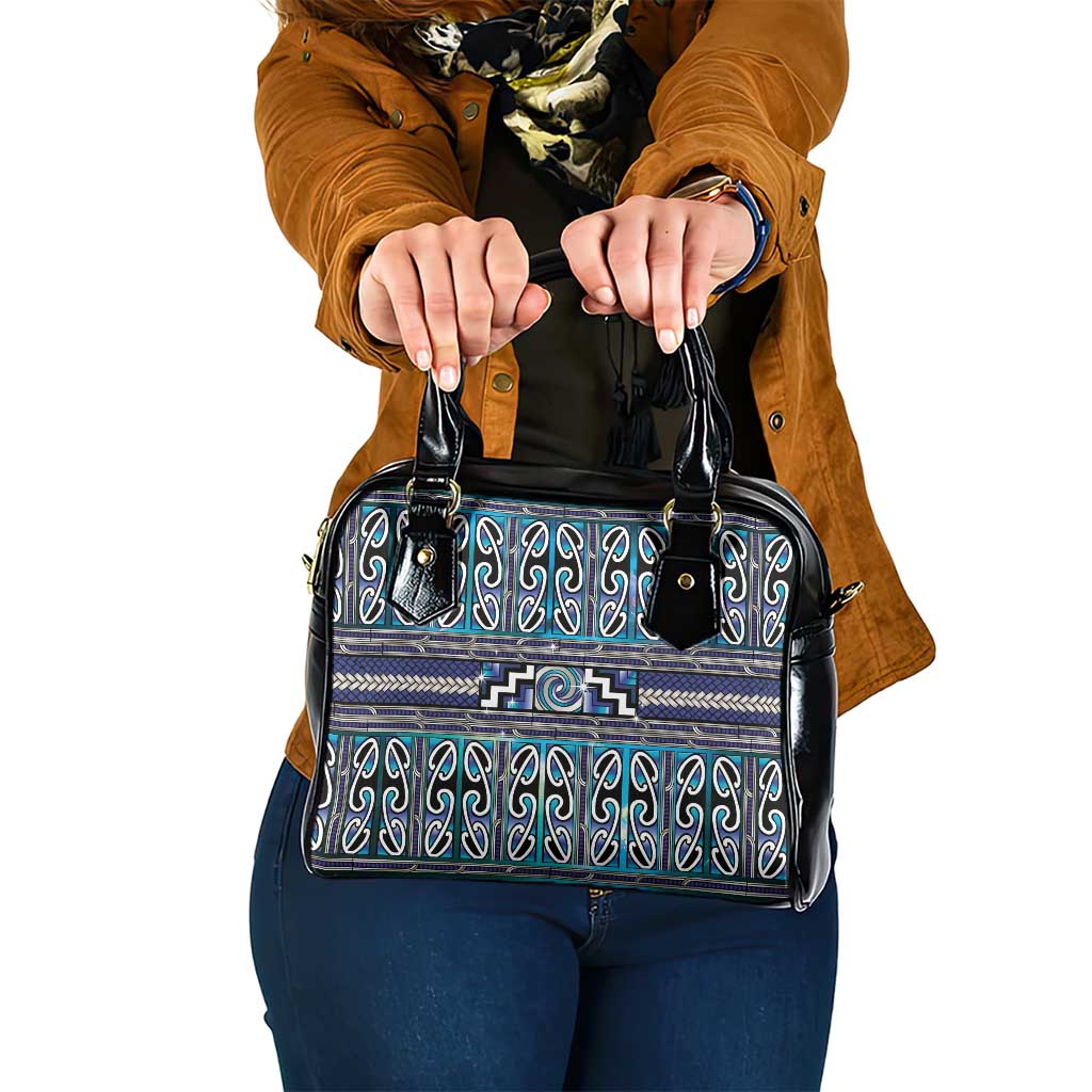 Maori Matariki Shoulder Handbag Blue Galaxy Aesthetic Koru Art LT01 One Size Blue - Polynesian Pride