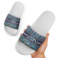 Maori Matariki Slide Sandals Blue Galaxy Aesthetic Koru Art LT01 - Polynesian Pride