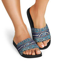Maori Matariki Slide Sandals Blue Galaxy Aesthetic Koru Art LT01 - Polynesian Pride