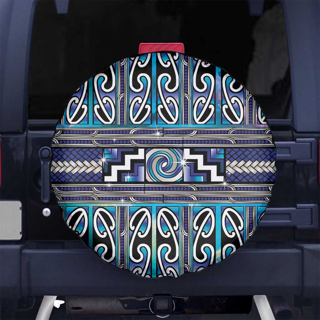 Maori Matariki Spare Tire Cover Blue Galaxy Aesthetic Koru Art LT01 No hole Blue - Polynesian Pride