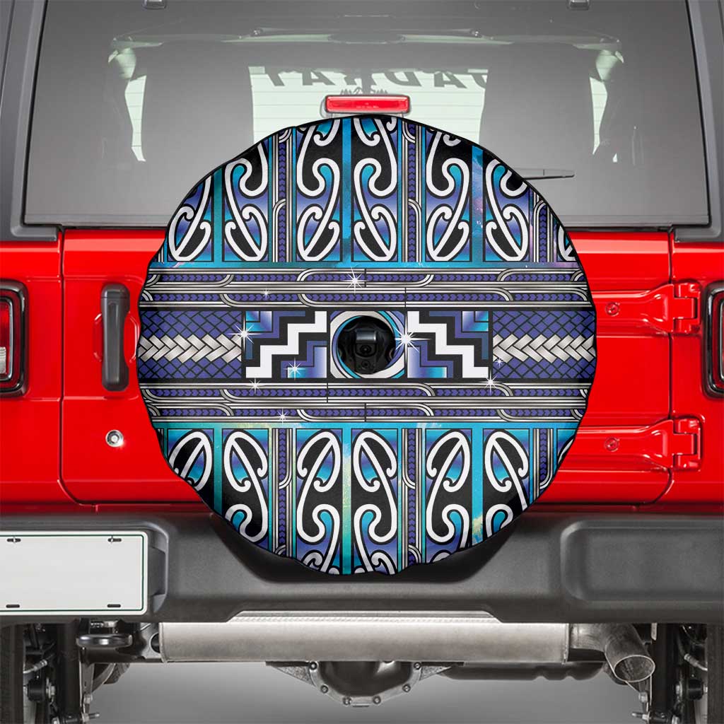 Maori Matariki Spare Tire Cover Blue Galaxy Aesthetic Koru Art LT01 - Polynesian Pride