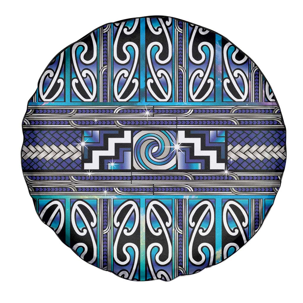 Maori Matariki Spare Tire Cover Blue Galaxy Aesthetic Koru Art LT01 - Polynesian Pride