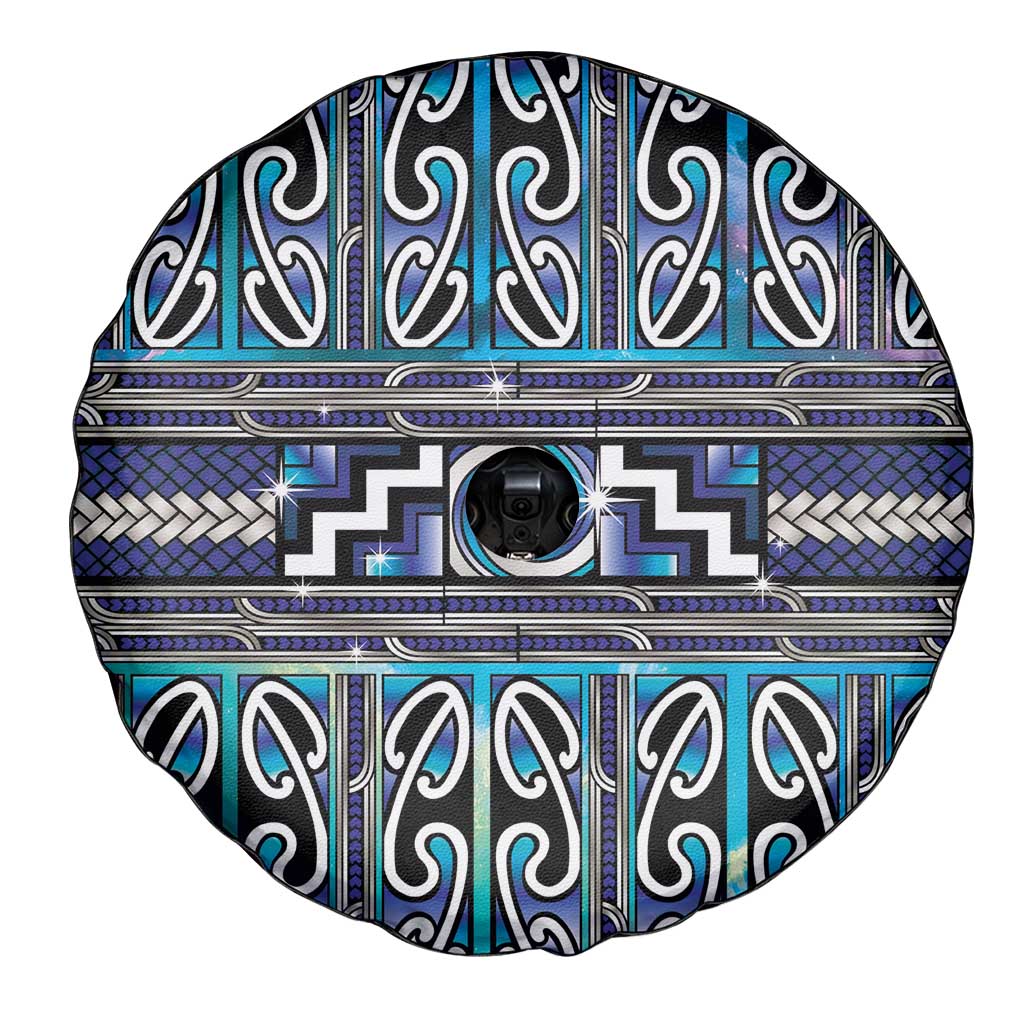 Maori Matariki Spare Tire Cover Blue Galaxy Aesthetic Koru Art LT01 - Polynesian Pride