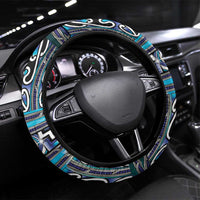 Maori Matariki Steering Wheel Cover Blue Galaxy Aesthetic Koru Art LT01 Universal Fit Blue - Polynesian Pride