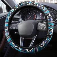 Maori Matariki Steering Wheel Cover Blue Galaxy Aesthetic Koru Art LT01 - Polynesian Pride