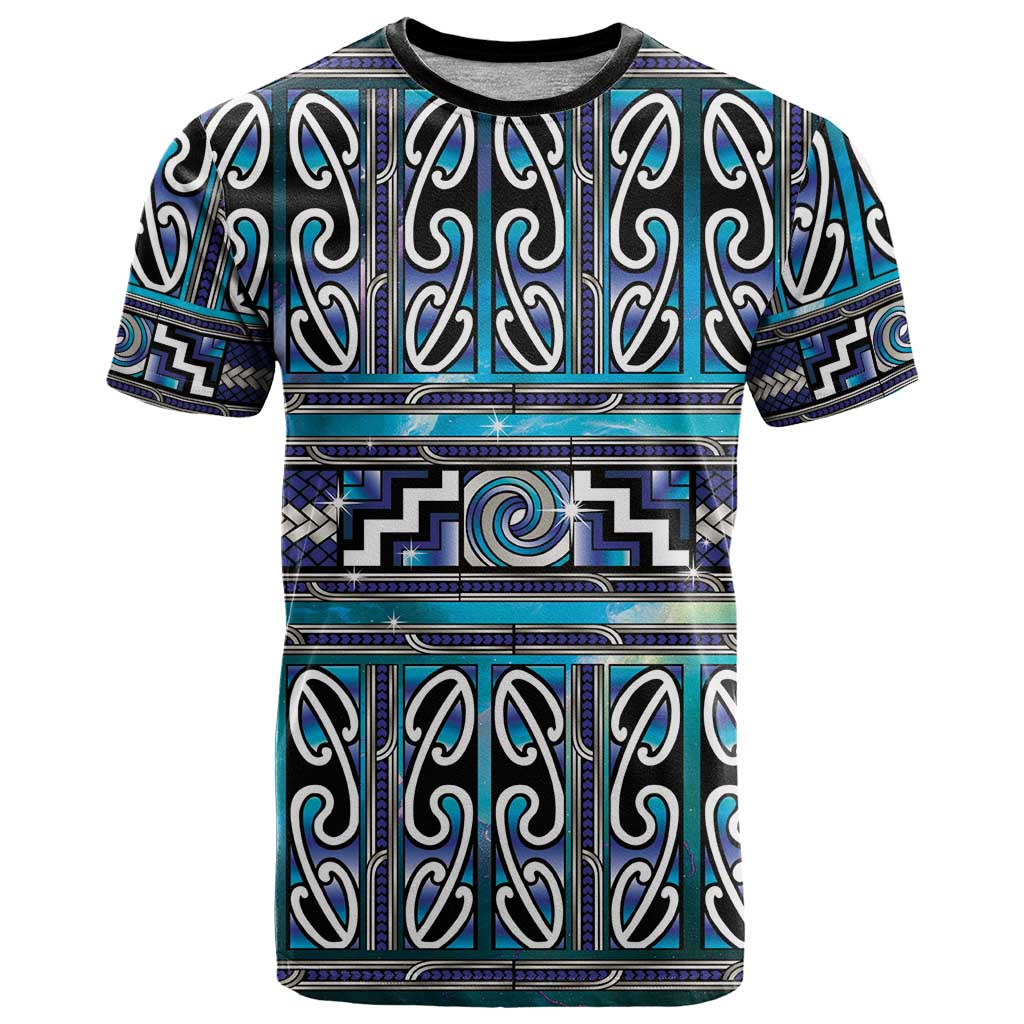 Maori Matariki T Shirt Blue Galaxy Aesthetic Koru Art LT01 Blue - Polynesian Pride