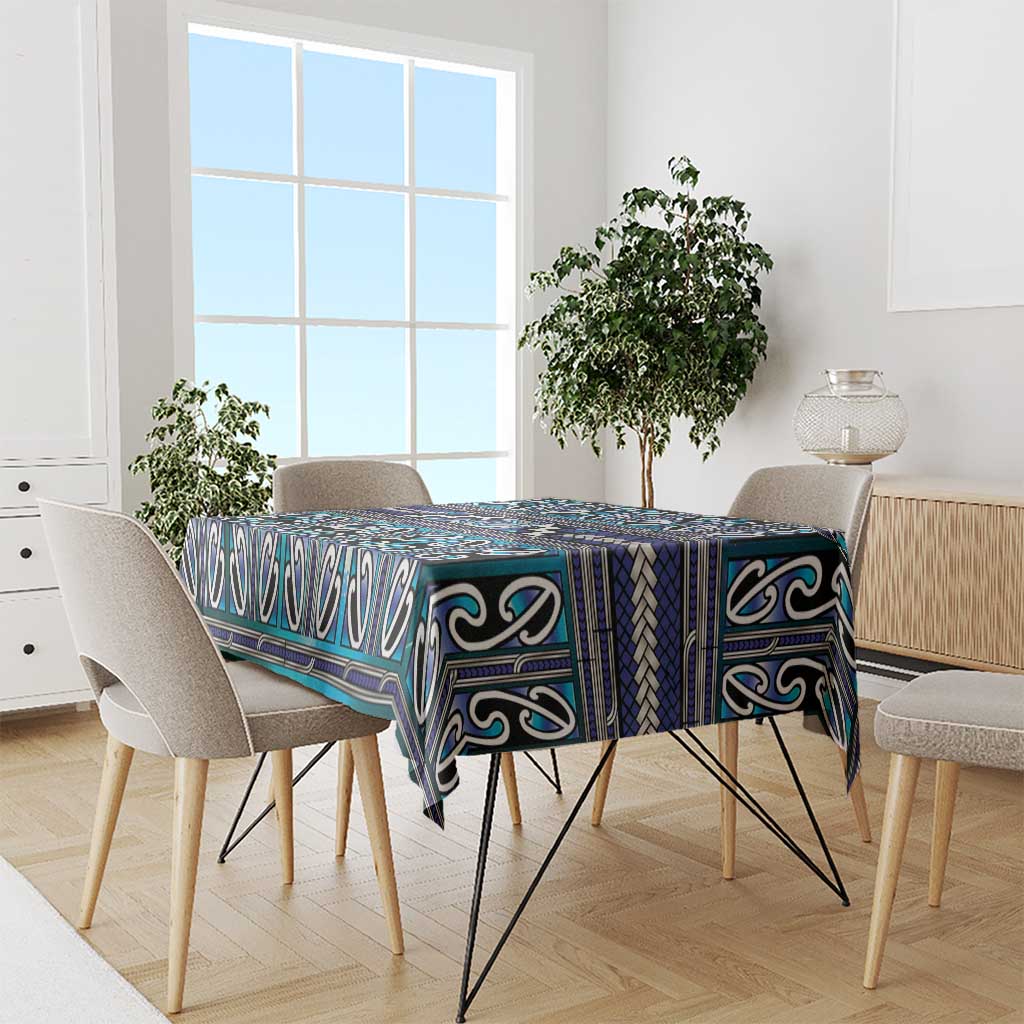 Maori Matariki Tablecloth Blue Galaxy Aesthetic Koru Art LT01 - Polynesian Pride