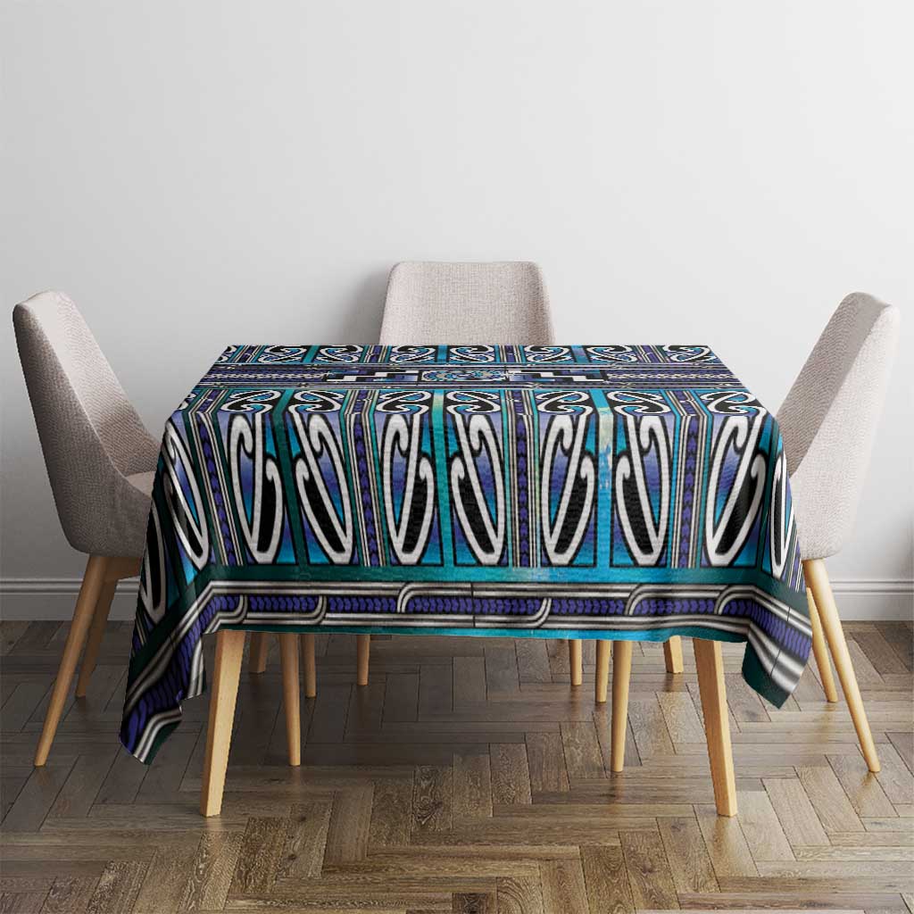 Maori Matariki Tablecloth Blue Galaxy Aesthetic Koru Art LT01 - Polynesian Pride