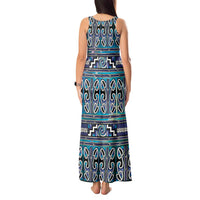 Maori Matariki Tank Maxi Dress Blue Galaxy Aesthetic Koru Art