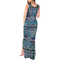 Maori Matariki Tank Maxi Dress Blue Galaxy Aesthetic Koru Art