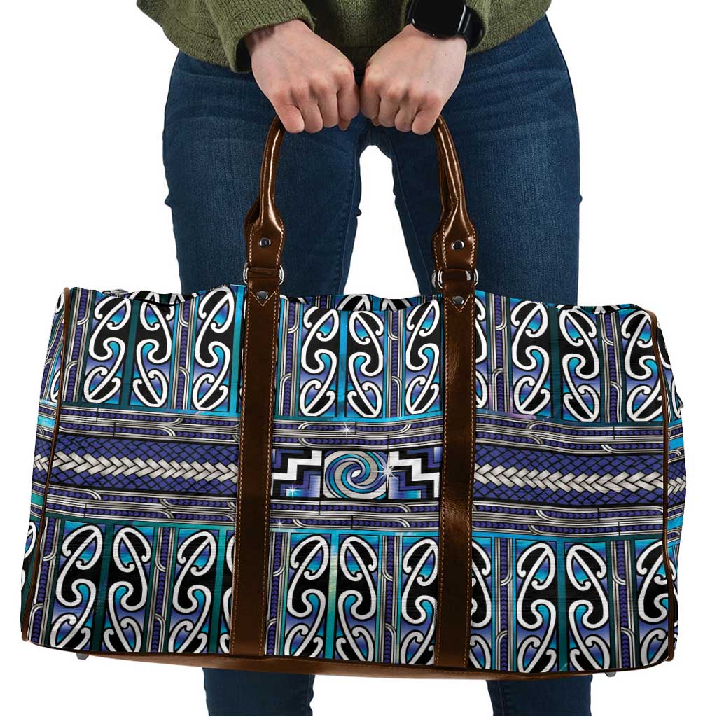 Maori Matariki Travel Bag Blue Galaxy Aesthetic Koru Art LT01 Blue - Polynesian Pride