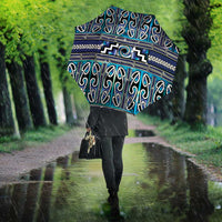Maori Matariki Umbrella Blue Galaxy Aesthetic Koru Art LT01 - Polynesian Pride