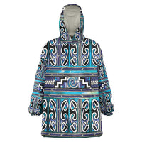 Maori Matariki Wearable Blanket Hoodie Blue Galaxy Aesthetic Koru Art LT01 One Size Blue - Polynesian Pride