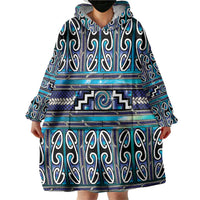 Maori Matariki Wearable Blanket Hoodie Blue Galaxy Aesthetic Koru Art LT01 - Polynesian Pride