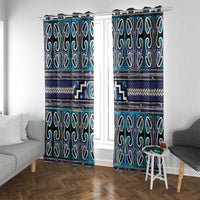 Maori Matariki Window Curtain Blue Galaxy Aesthetic Koru Art
