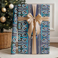 Maori Matariki Wrapping Paper Blue Galaxy Aesthetic Koru Art LT01 - Polynesian Pride