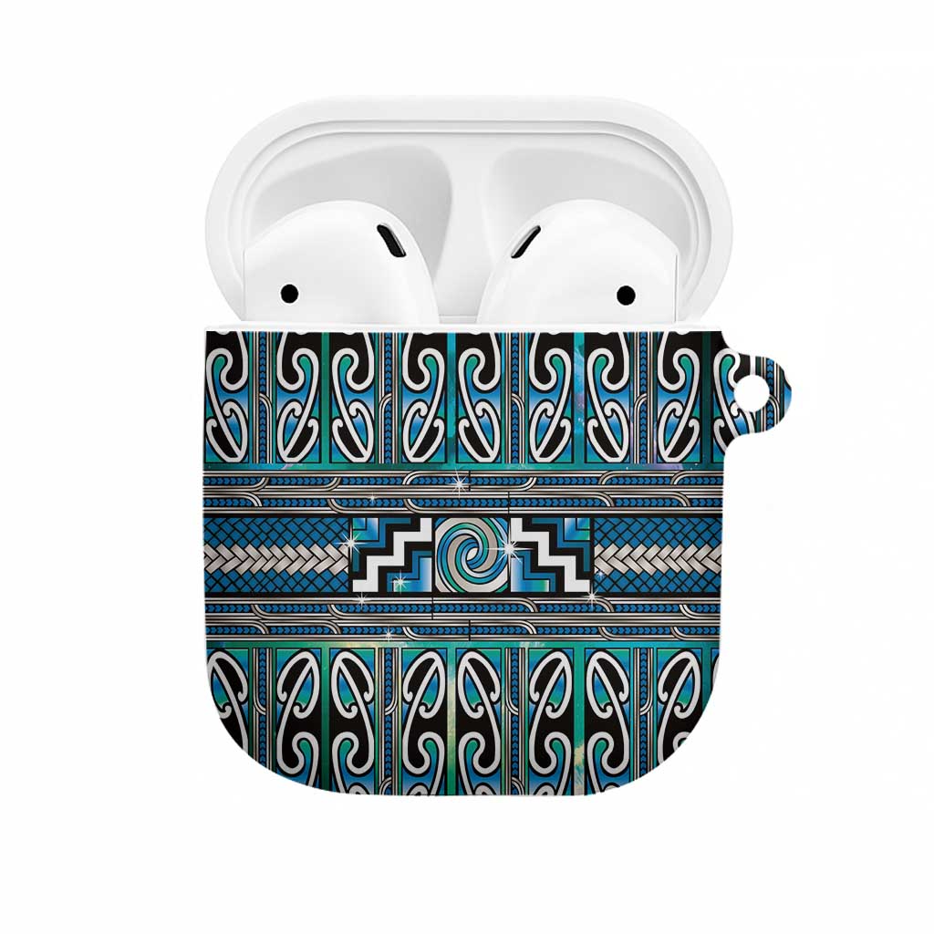 Maori Matariki AirPods Case Green Galaxy Aesthetic Koru Art LT01 Green - Polynesian Pride