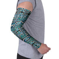 Maori Matariki Arm Sleeves Green Galaxy Aesthetic Koru Art
