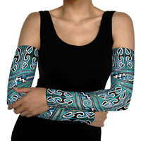 Maori Matariki Arm Sleeves Green Galaxy Aesthetic Koru Art