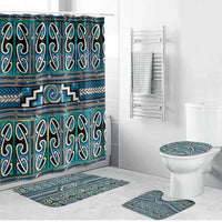 Maori Matariki Bathroom Set Green Galaxy Aesthetic Koru Art