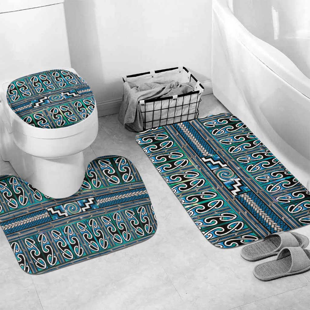 Maori Matariki Bathroom Set Green Galaxy Aesthetic Koru Art