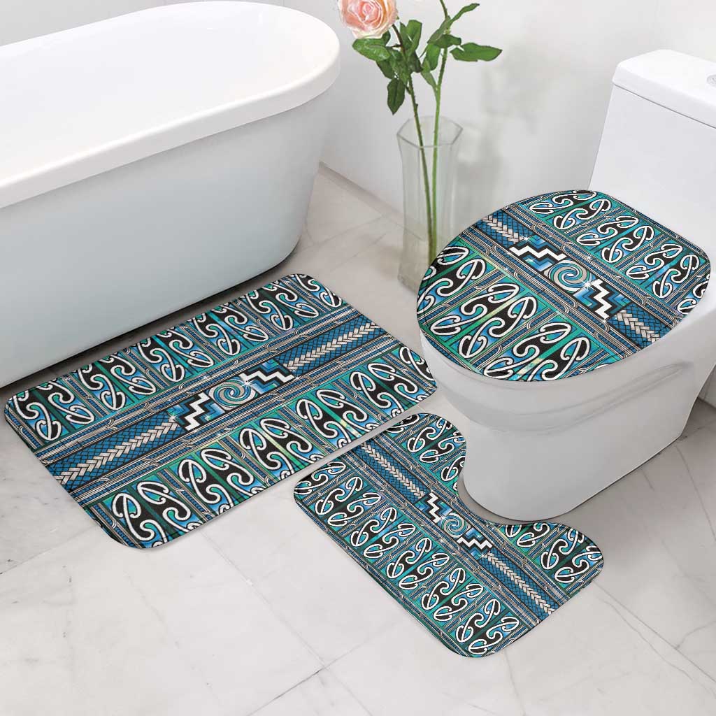 Maori Matariki Bathroom Set Green Galaxy Aesthetic Koru Art