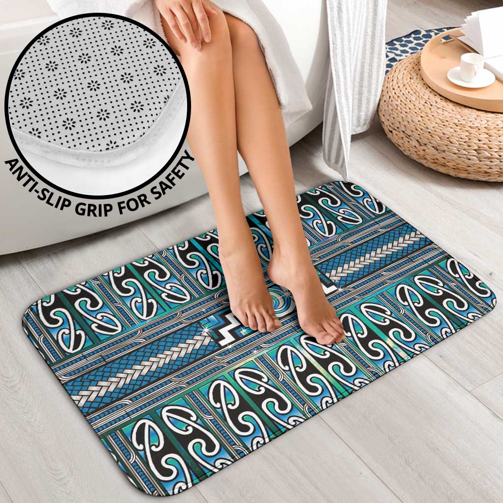 Maori Matariki Bathroom Set Green Galaxy Aesthetic Koru Art