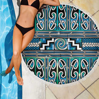 Maori Matariki Beach Blanket Green Galaxy Aesthetic Koru Art LT01 - Polynesian Pride