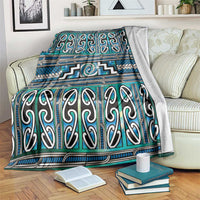 Maori Matariki Blanket Green Galaxy Aesthetic Koru Art
