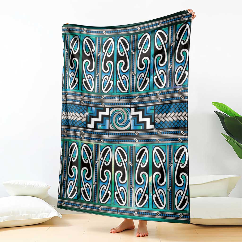 Maori Matariki Blanket Green Galaxy Aesthetic Koru Art