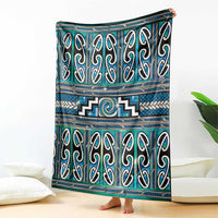 Maori Matariki Blanket Green Galaxy Aesthetic Koru Art