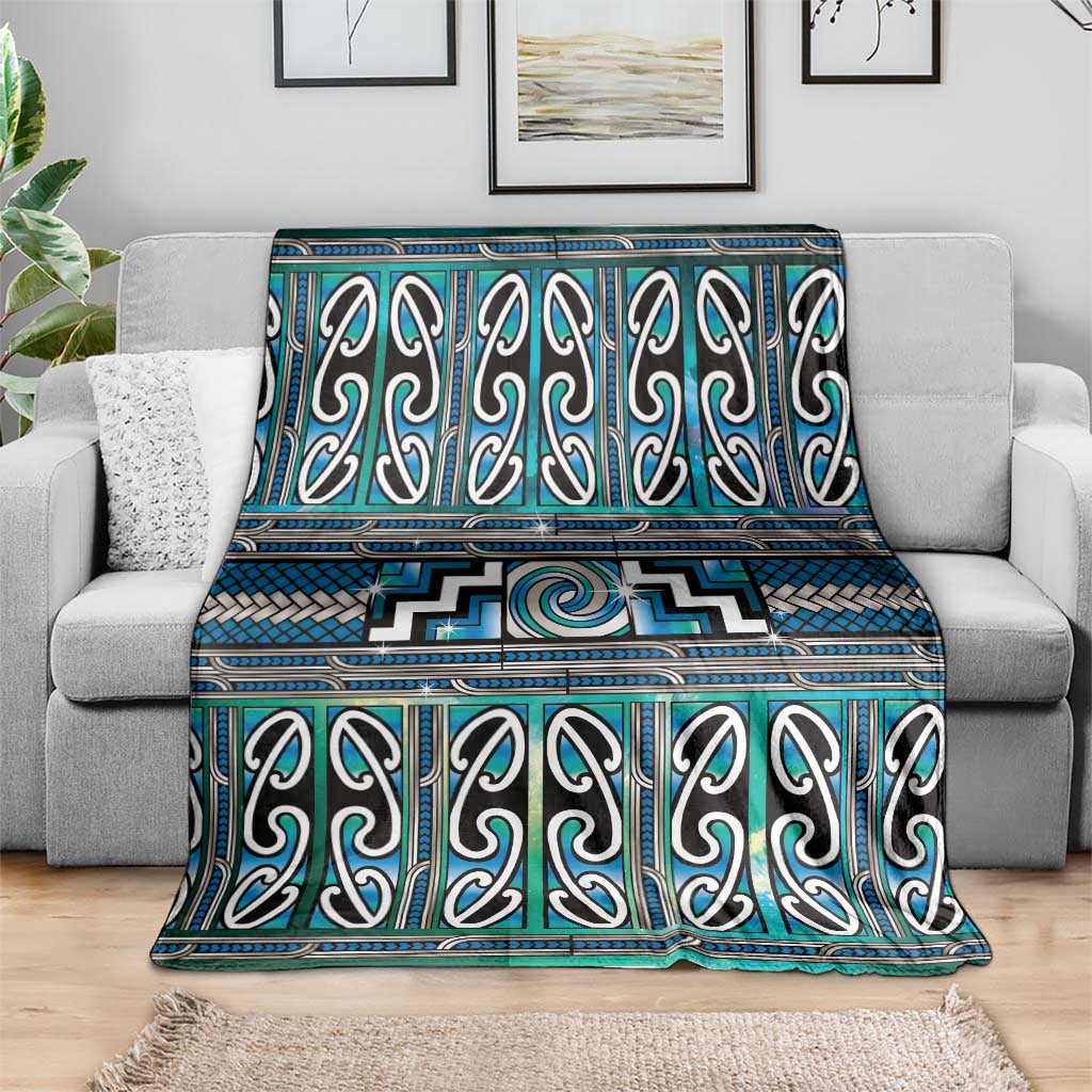 Maori Matariki Blanket Green Galaxy Aesthetic Koru Art