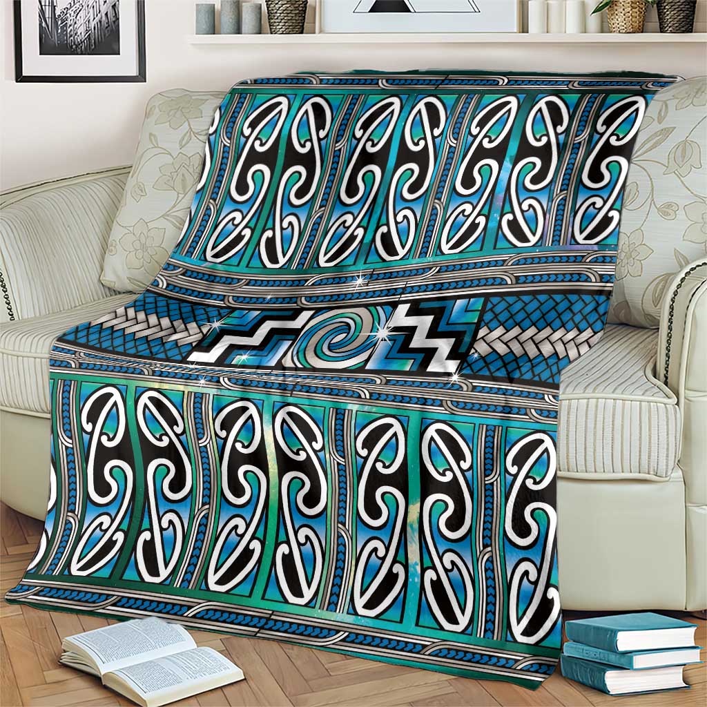 Maori Matariki Blanket Green Galaxy Aesthetic Koru Art