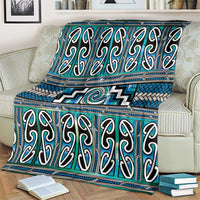 Maori Matariki Blanket Green Galaxy Aesthetic Koru Art