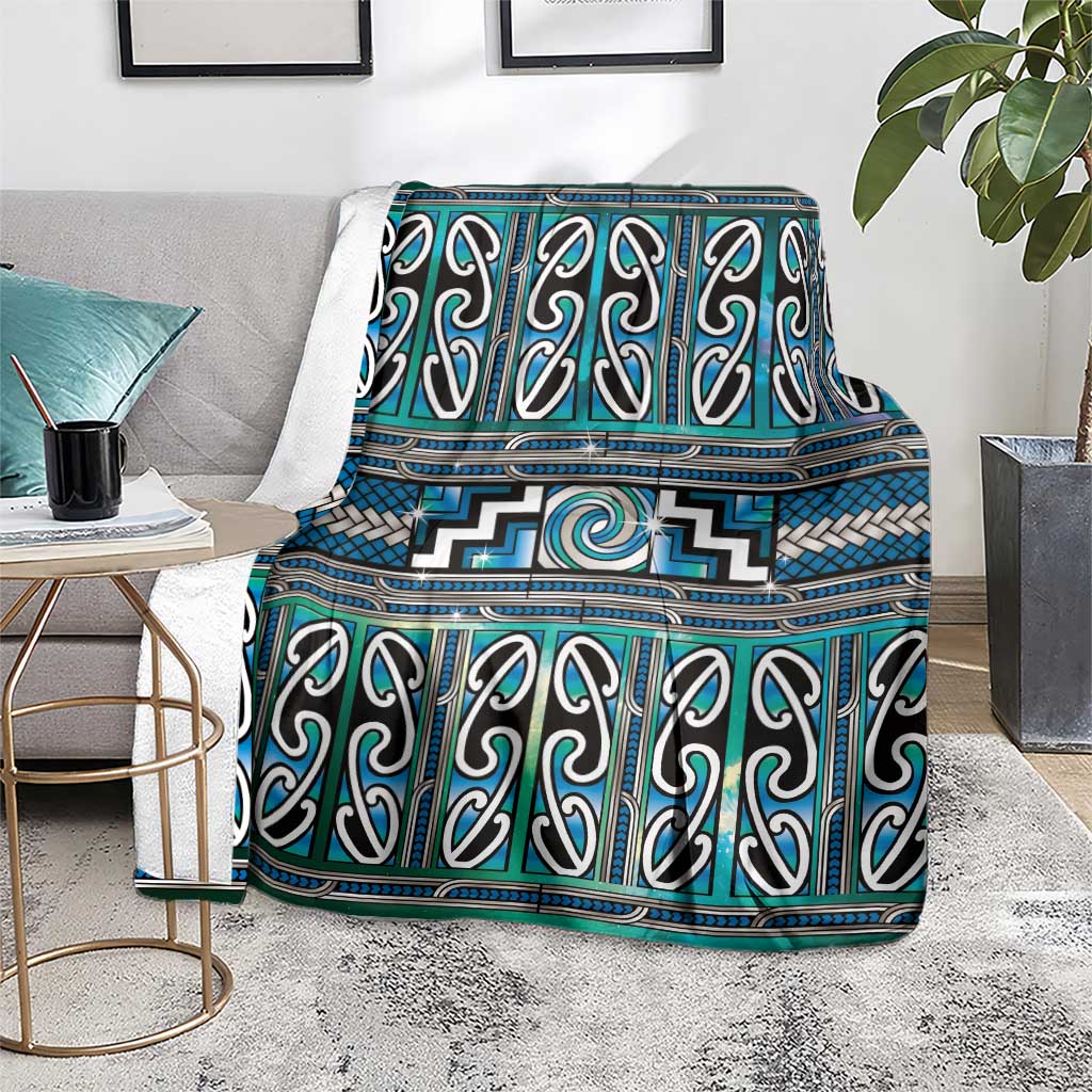 Maori Matariki Blanket Green Galaxy Aesthetic Koru Art