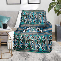 Maori Matariki Blanket Green Galaxy Aesthetic Koru Art