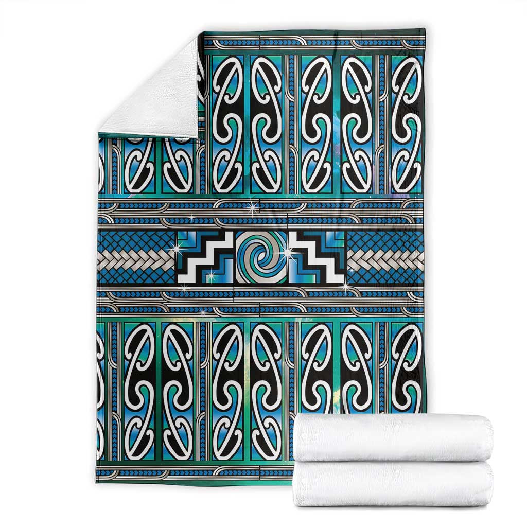 Maori Matariki Blanket Green Galaxy Aesthetic Koru Art