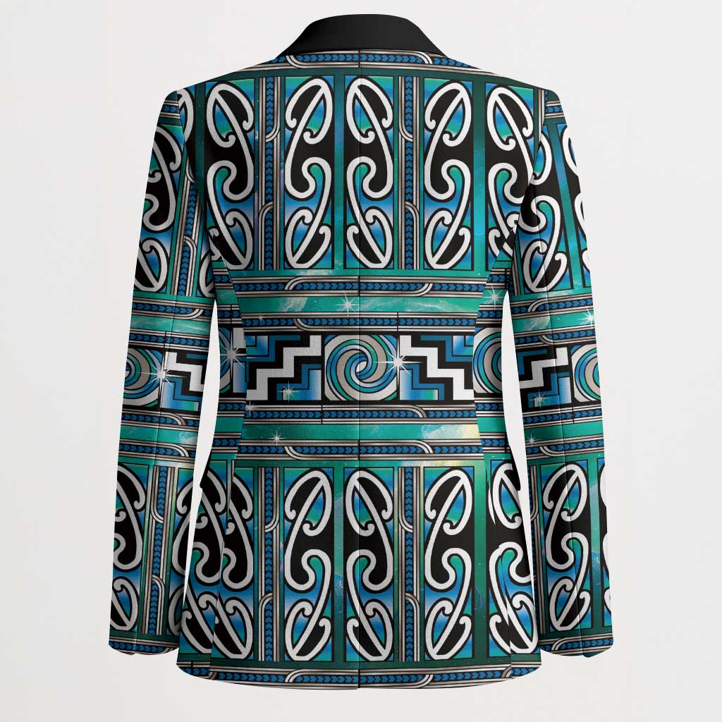 Maori Matariki Blazer Green Galaxy Aesthetic Koru Art LT01 - Polynesian Pride