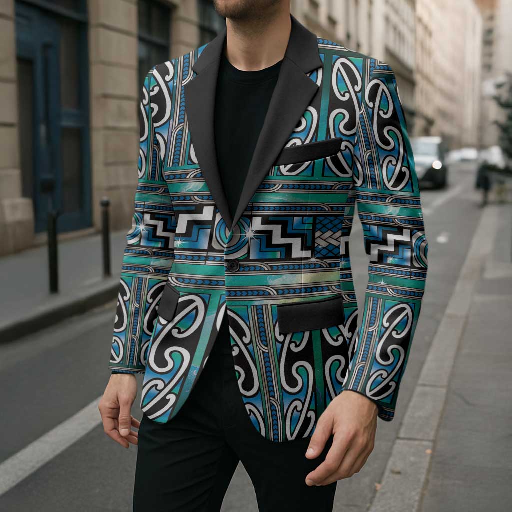Maori Matariki Blazer Green Galaxy Aesthetic Koru Art LT01 - Polynesian Pride
