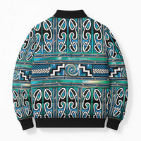 Maori Matariki Bomber Puffer Jacket Green Galaxy Aesthetic Koru Art LT01 - Polynesian Pride