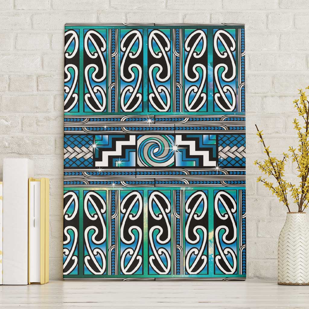 Maori Matariki Canvas Wall Art Green Galaxy Aesthetic Koru Art