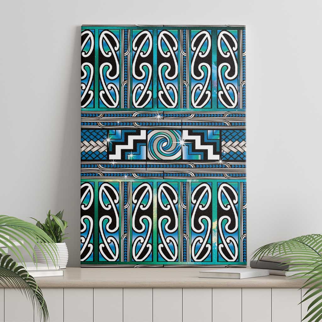 Maori Matariki Canvas Wall Art Green Galaxy Aesthetic Koru Art