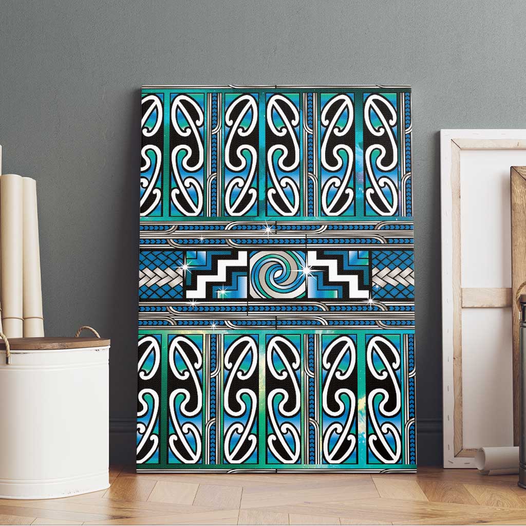 Maori Matariki Canvas Wall Art Green Galaxy Aesthetic Koru Art