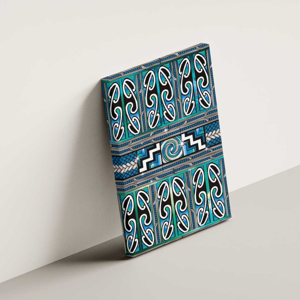 Maori Matariki Canvas Wall Art Green Galaxy Aesthetic Koru Art