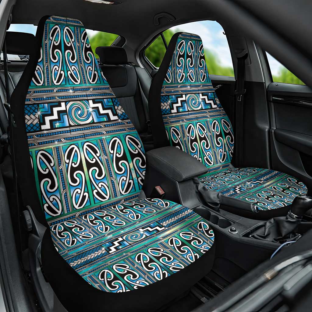 Maori Matariki Car Seat Cover Green Galaxy Aesthetic Koru Art