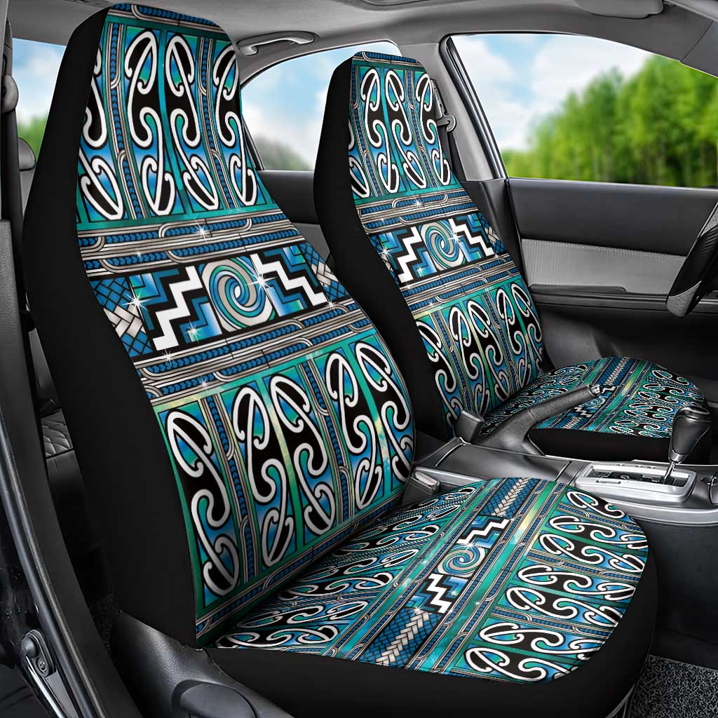 Maori Matariki Car Seat Cover Green Galaxy Aesthetic Koru Art