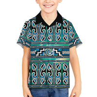 Maori Matariki Family Matching Summer Maxi Dress and Hawaiian Shirt Green Galaxy Aesthetic Koru Art